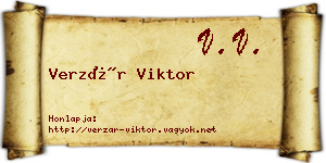 Verzár Viktor névjegykártya